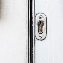 Door lock of the closed entrance for visitors