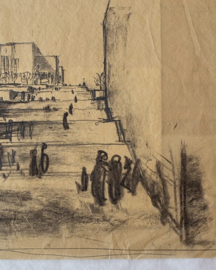 Akropolis, Halle WBW 1927, pencil and charcoal on tracing paper, inv. no. 1 / 25 / 6 / 1